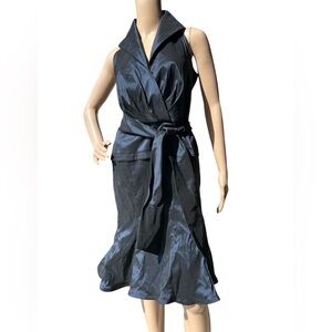 Tadashi Collection Taffeta Navy Blue Cocktail Dress Classy Elegant Formal Women4